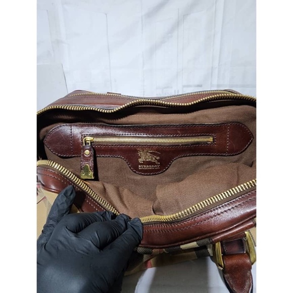 Authentic Burberry Nova Check Canvas and Leather Ashbury Knight Bag Beige/Brown - Picture 9 of 16